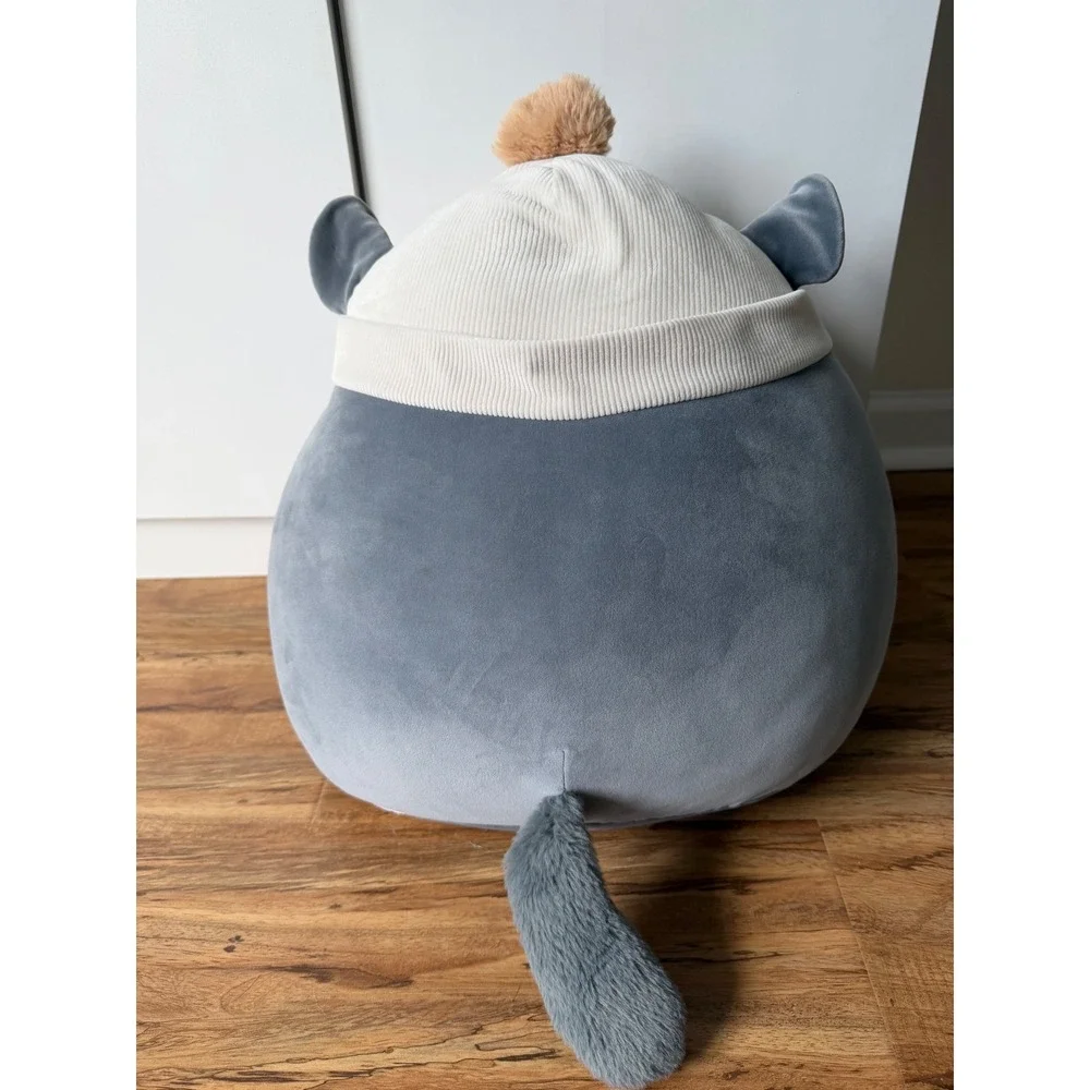 Squishmallows Miper the Chinchilla 16 Inch Gray Plush with Beanie Hat